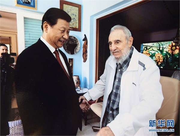 当地时间7月22日，中国国家主席习近平在哈瓦那看望卡斯特罗