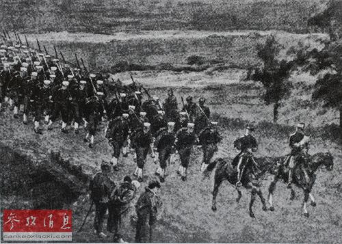 1894年即将从广岛出发的日本陆军部队（资料图片）