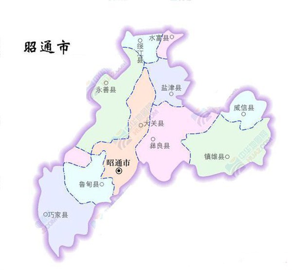 云南昭通市政区图