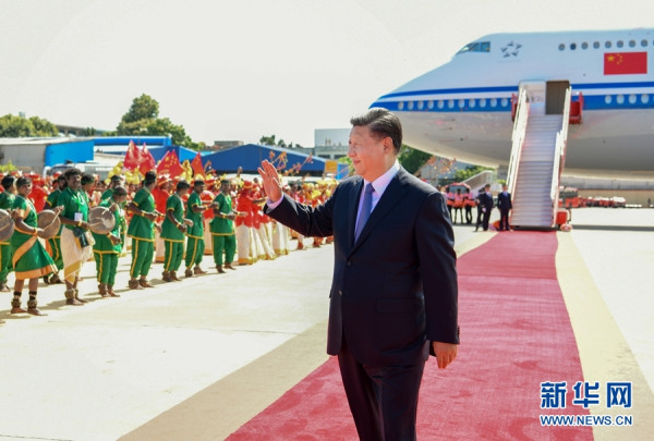 习近平抵达金奈 出席中印领导人非正式会晤