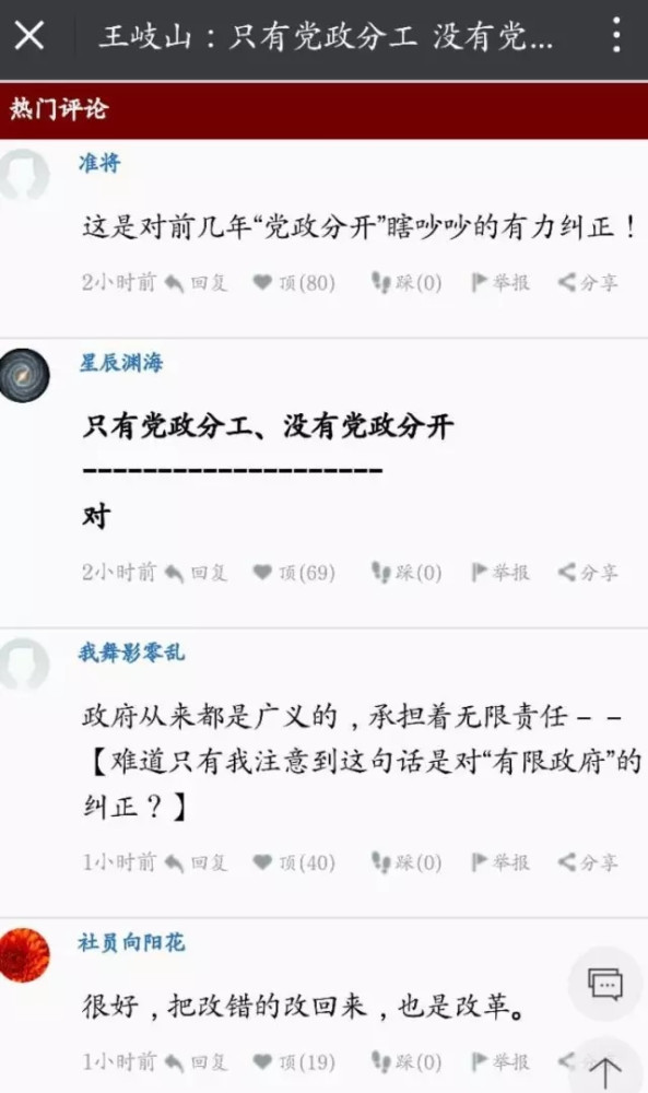 王岐山强调“政府无限责任”，纠正“有限政府”误区